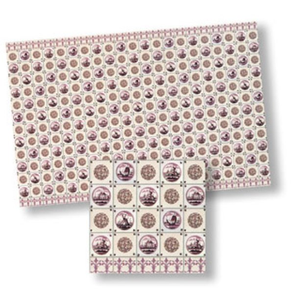 WM34439 10.5 in. Delft Tiles for Dollhouse Miniature