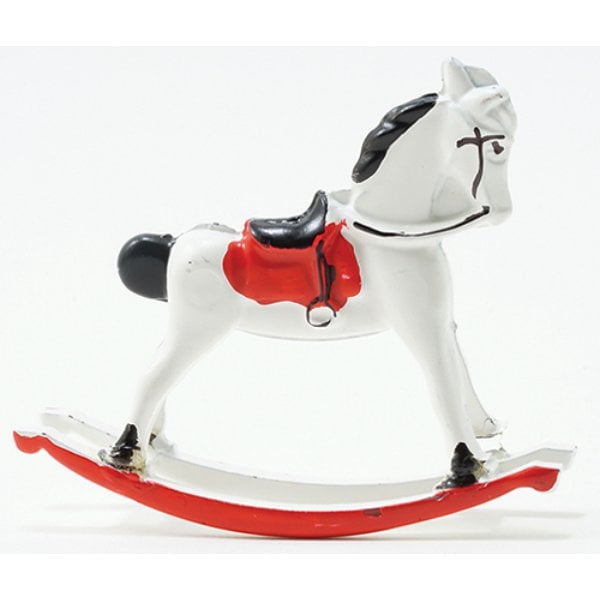 IM65402 Rocking Horse for Dollhouse Miniature - White