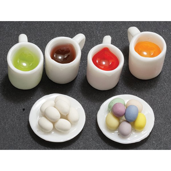 IM65586 Easter Egg Coloring Set for Dollhouse Miniature