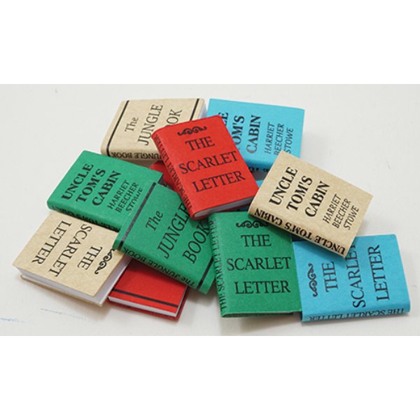 IM65773 Small with Printed Covers Title A Books for Dollhouse Miniature - 12 Piece
