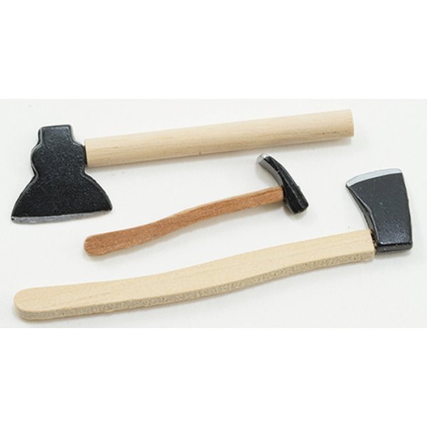 IM66395 Axe Set for Dollhouse Miniature - 3 Piece