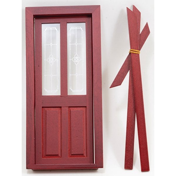 CLA76038 Transom Door for Dollhouse Miniature - Mahogany