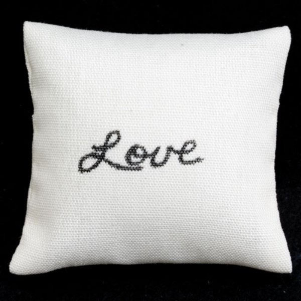 BB80037 Pillow for Dollhouse Miniature - Ecru Love