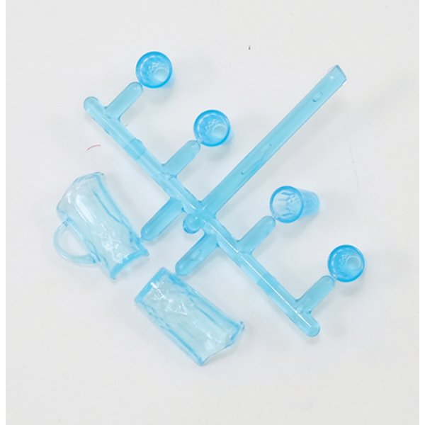 CB092B Crystal Pitcher with 4 Tumblers Kit for Dollhouse Miniature - Blue