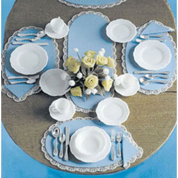 CB2211 M-162 Dishes & Silverware for Dollhouse Miniature Kit - Set of 4