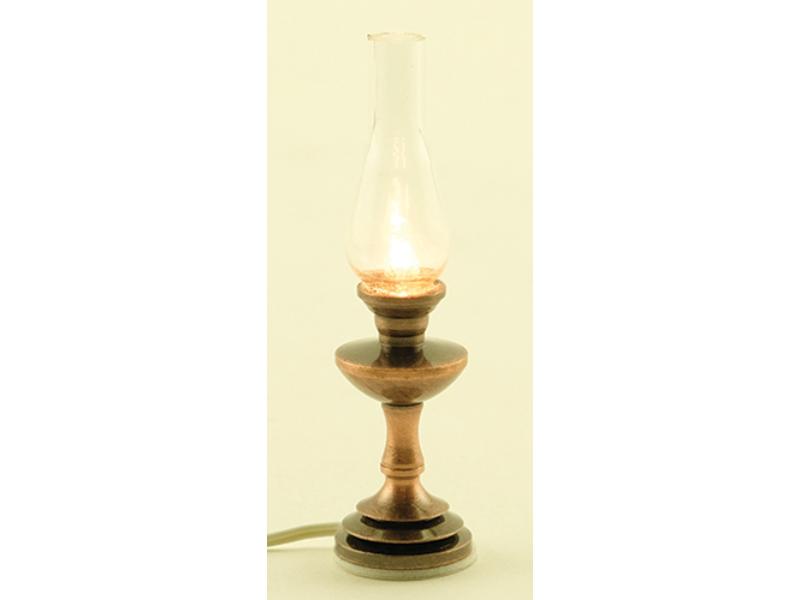 MH771 Hurricane Lamp for Dollhouse Miniatures, Antique Copper
