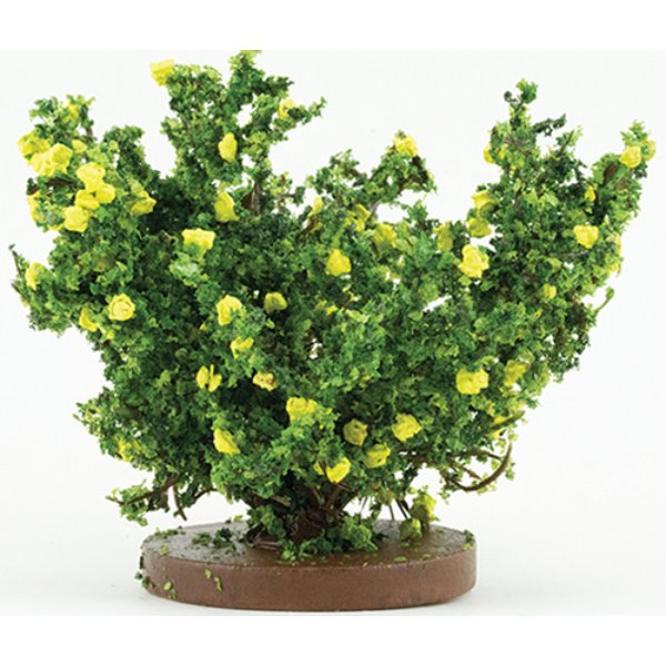 CARBSY Rose Bush for Dollhouse Miniature - Yellow - Small