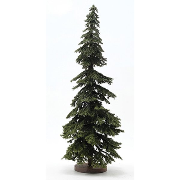 CAST0610 10 in. Tall Spruce Tree on Disc Base for Dollhouse Miniature - Green
