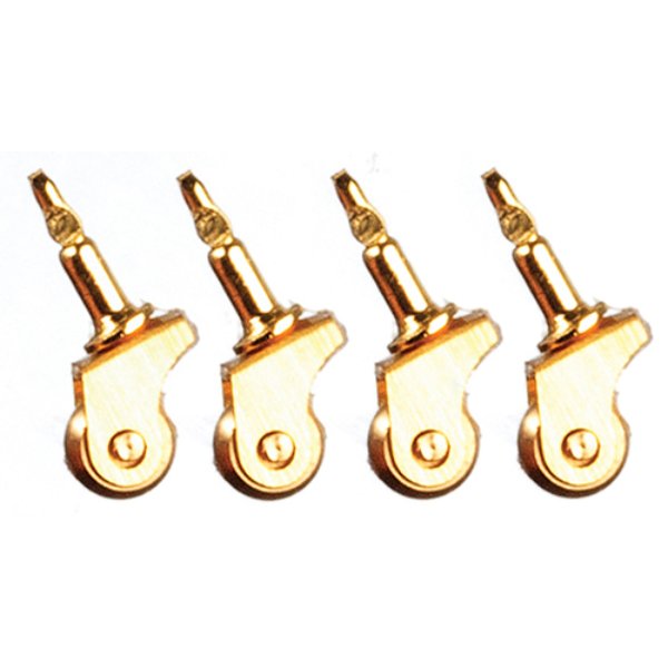 AZS3094 Casters for Dollhouse Miniature - Brass - 4 Piece
