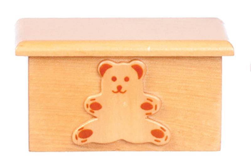 AZT6465 Small Bear Toy Box for Dollhouse Miniature, Chest Box