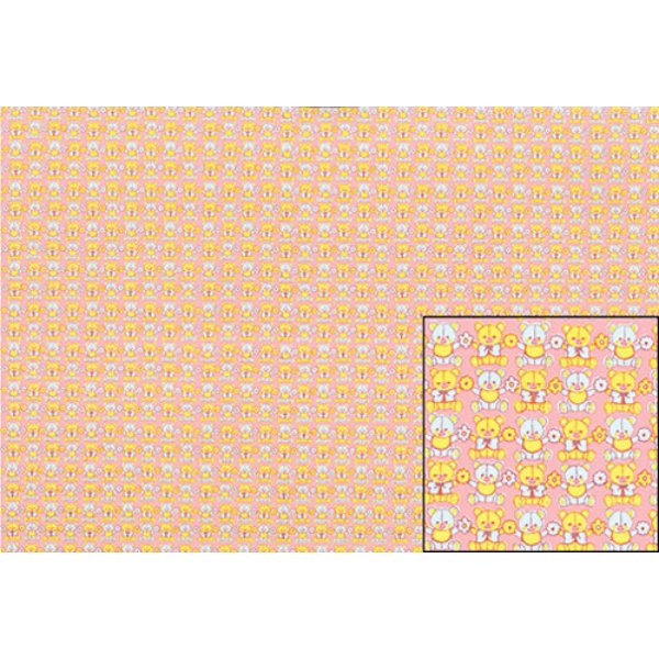 MG47D61 Mini Bears Wallpaper for Dollhouse Miniature - Pink - 3 Piece