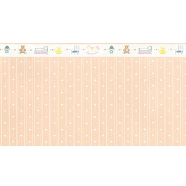 MG140D2 DH Hearts Reverse Wallpaper for Dollhouse Miniature - Peach - 3 Piece