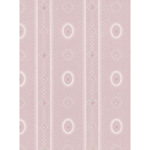 MG144D24 Cameo Stripe Reverse Wallpaper for Dollhouse Miniature - Gray - 3 Piece