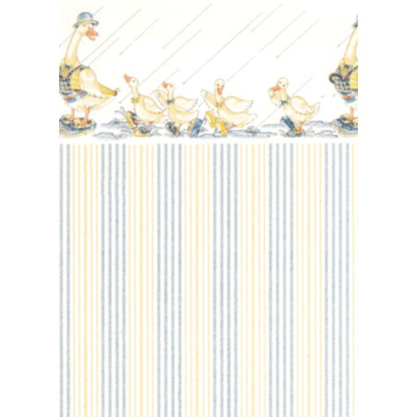 MG153D2 Dapper Ducks Wallpaper for Dollhouse Miniature - White - 3 Piece