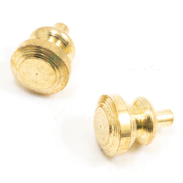 CLA05532 Round Knobs for Dollhouse Miniature - Brass - Pack of 6