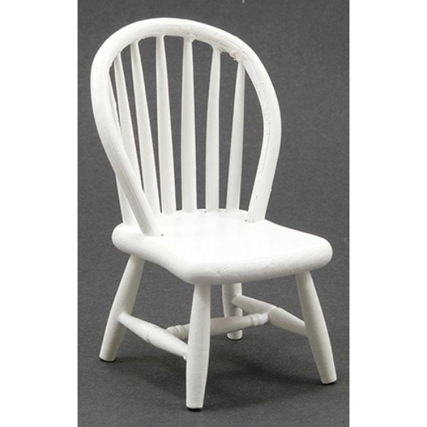 CLA07814 Windsor Side Chair for Dollhouse Miniature - White