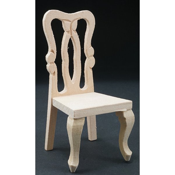 CLA08702 Side Chair for Dollhouse Miniature - Unfinished