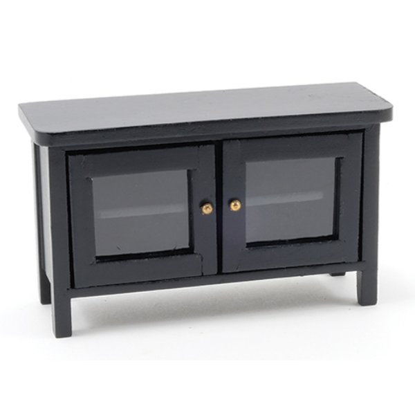 CLA10918 Television Stand for Dollhouse Miniature - Black