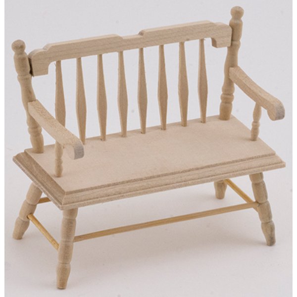 CLA10979 Deacon Bench for Dollhouse Miniature - Unfinished