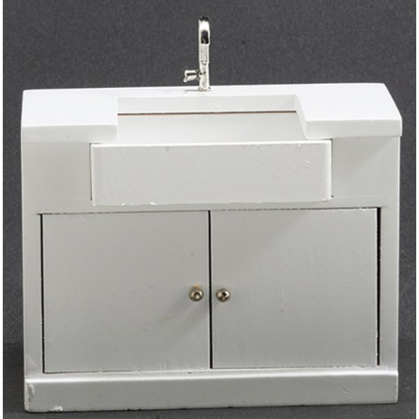 CLA12025 Modern Sink for Dollhouse Miniature - White