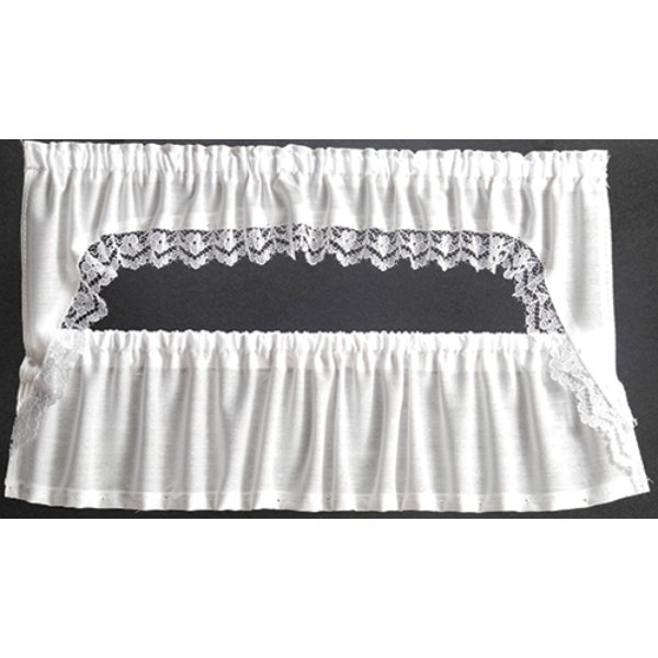 BB52412 Picture Window Cape Curtains for Dollhouse Miniature - White
