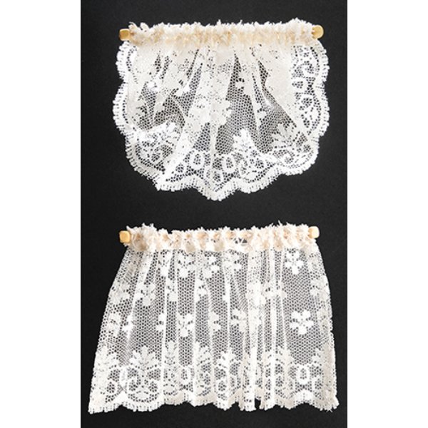 BB53703 Ecru Lace Curtain for Dollhouse Miniature