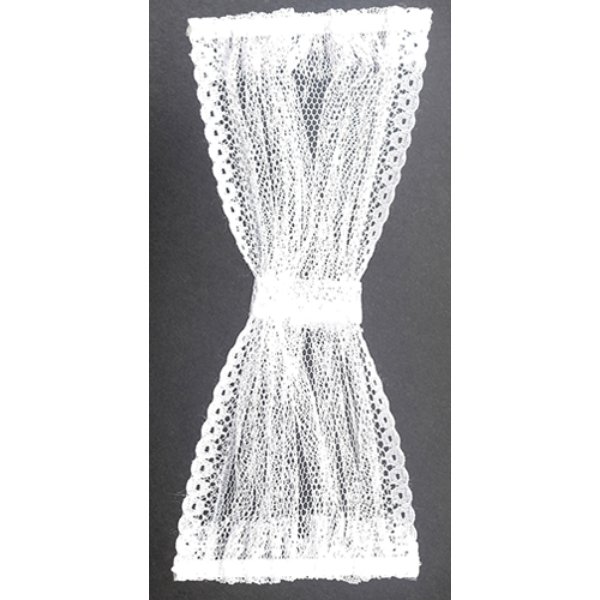 BB54702 Gathered White Long Door Panel Curtain for Dollhouse Miniature
