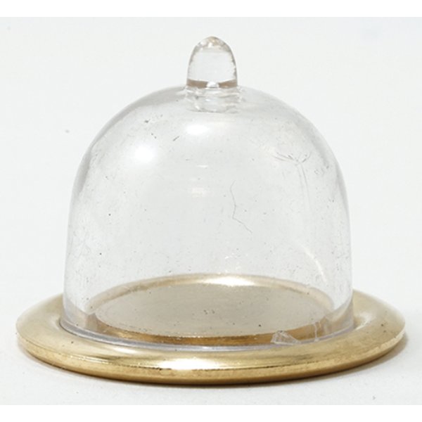 IM65052 Gold Tray with Clear Dome for Dollhouse Miniature