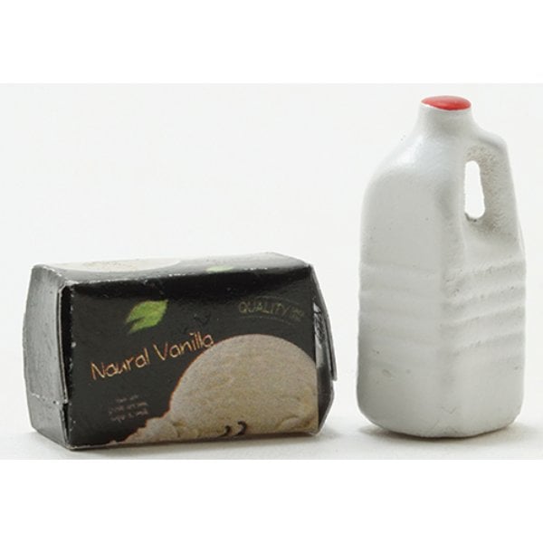 IM65180 Vanilla Ice Cream & Milk for Dollhouse Miniature