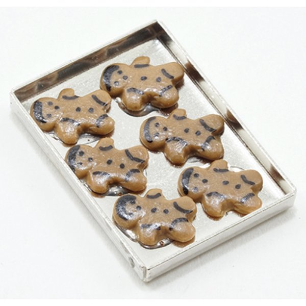 IM65280 Gingerbread Man Cookies on a Sheet for Dollhouse Miniature
