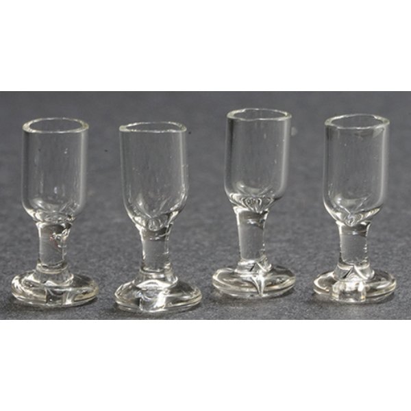 IM65359 Glass Stemware for Dollhouse Miniature - 4 Piece