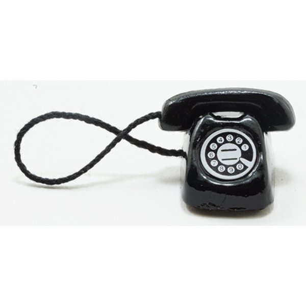 IM65560 Black Telephone for Dollhouse Miniature