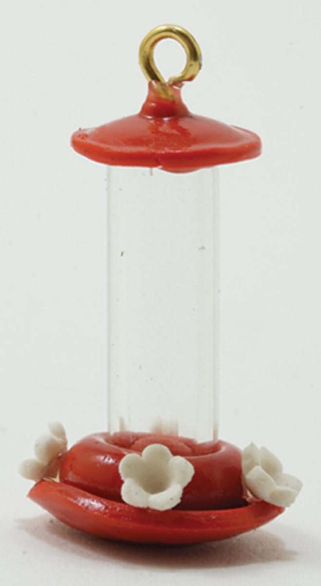 IM65621 Humming Bird Feeder for Dollhouse Miniature, Red