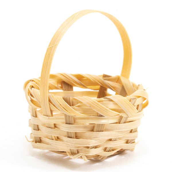 IM65723 1.12 in. Basket with Handle for Dollhouse Miniature