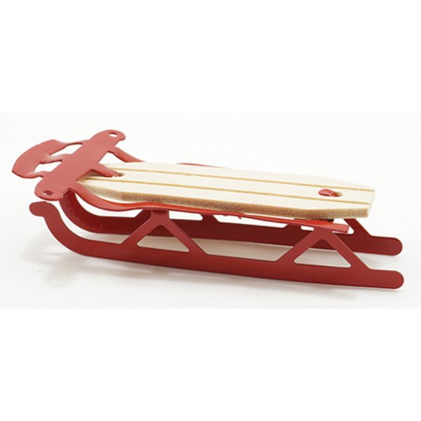 IM66255 Red Flyer Sled for Dollhouse Miniature