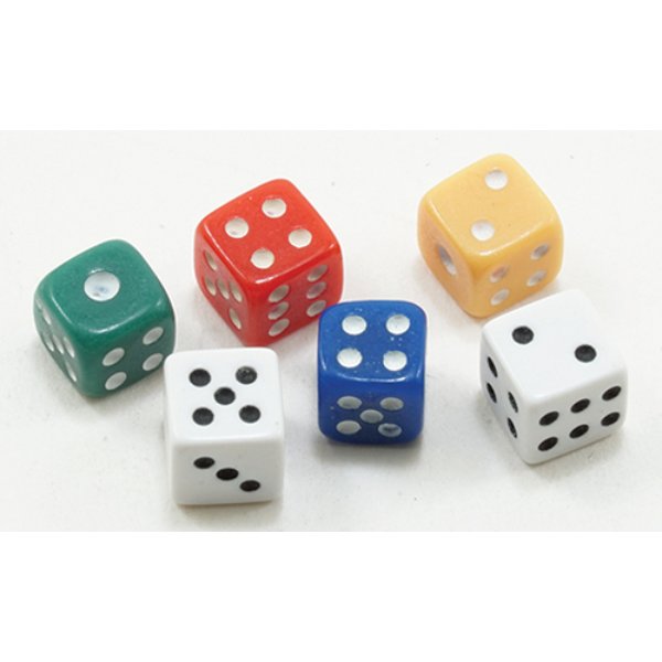 IM67055 Assorted Color Dice for Dollhouse Miniature - Pack of 6