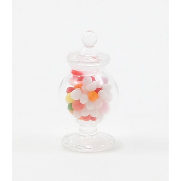 CB106 Fluted Glass Apothecary Candy Jar for Dollhouse Miniature