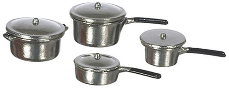 AZMA1167 Aluminum Cookware for Dollhouse Miniature, 8 Piece