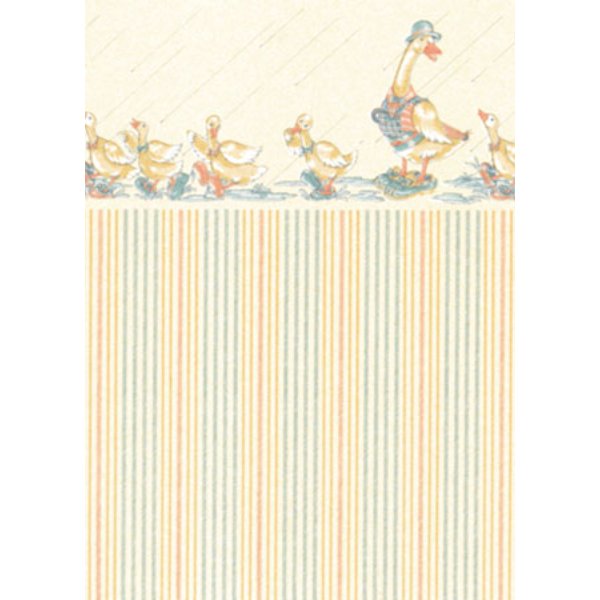 MG153D24 Dapper Ducks Wallpaper for Dollhouse Miniature - Cream - 3 Piece
