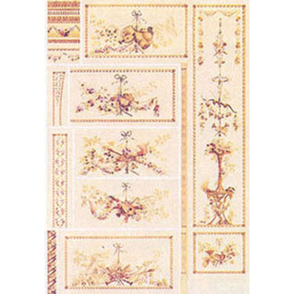 MG172D2 Wallpaper for Dollhouse Miniature - Minuet Panel - 3 Piece