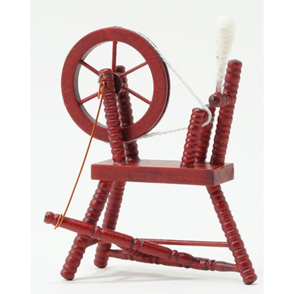 CLA00267 Spinning Wheel for Dollhouse Miniature - Mahogany