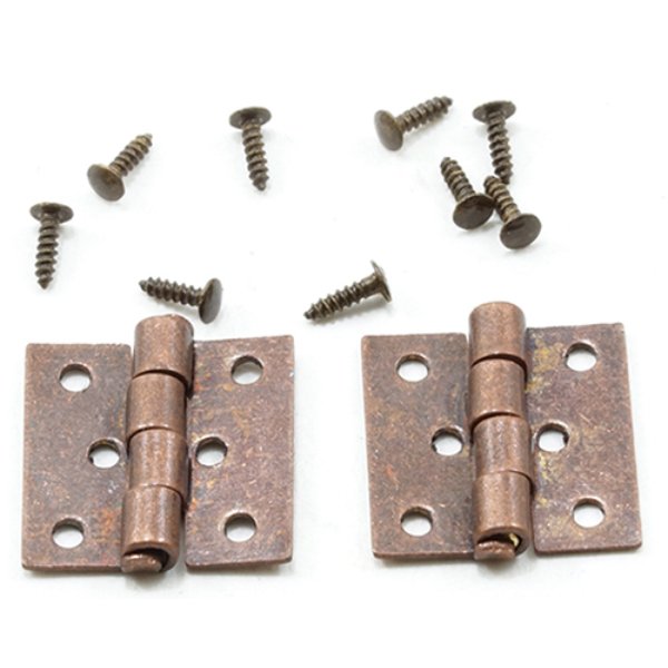 CLA05711 Butt Hinges with Nails for Dollhouse Miniature - Oil Rubbed Bronze - Pack of 4