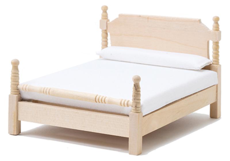 CLA08642 Bed for Dollhouse Miniature, Unfinished