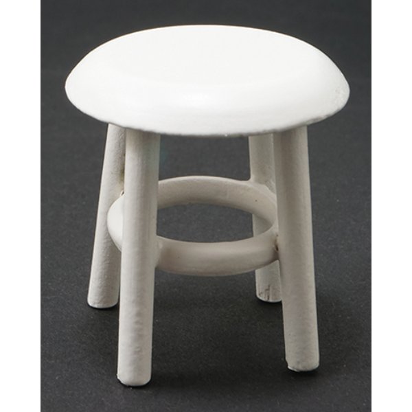 CLA10023 1.5 in. Stool for Dollhouse Miniature - White