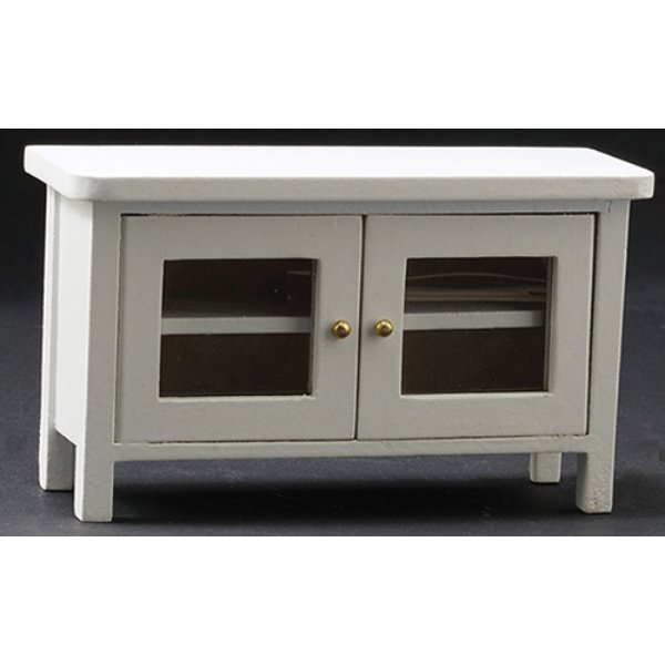 CLA10039 Television Stand for Dollhouse Miniature - White
