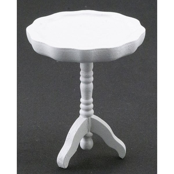 CLA10603 Pie Crust Table for Dollhouse Miniature - White