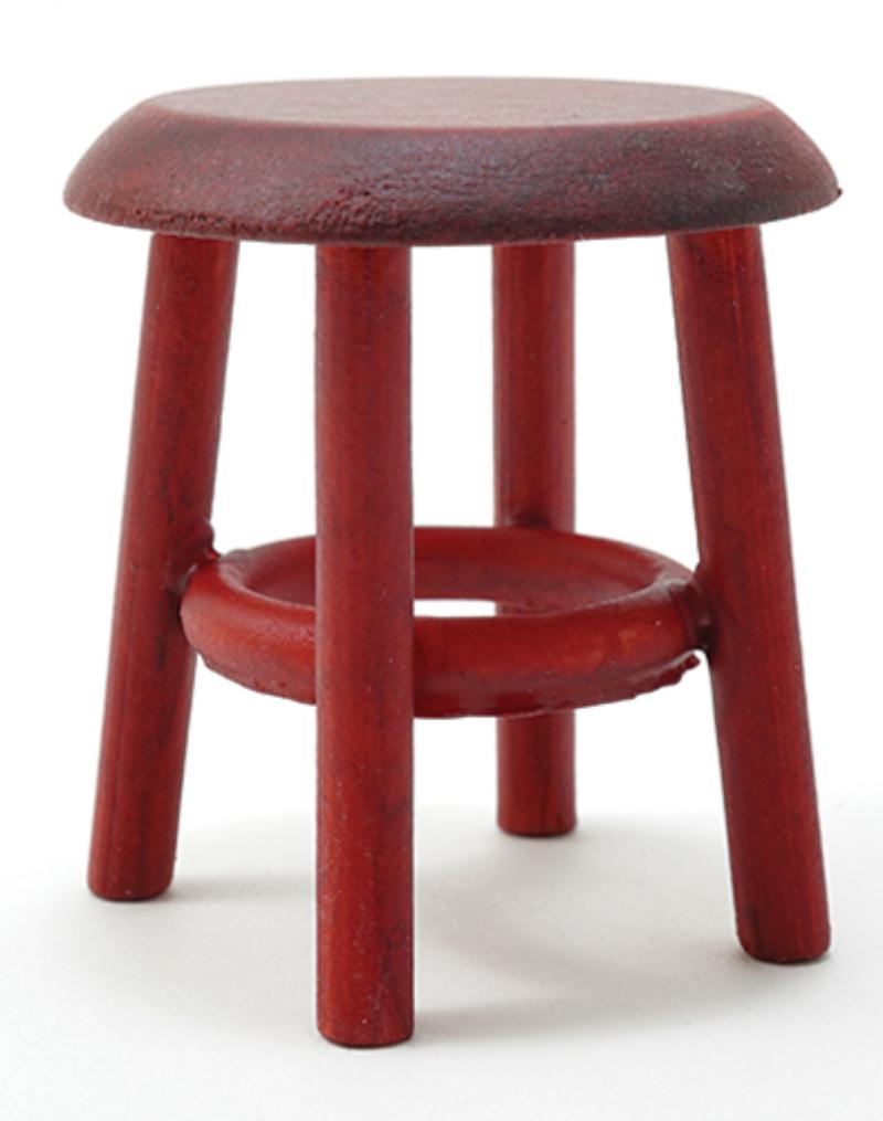 CLA10744 Stool for Dollhouse Miniature, Mahogany, 1.5 in.