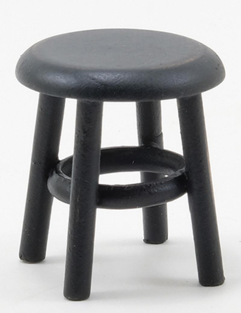 CLA10900 Stool for Dollhouse Miniature, Distressed Black, 1.5 in.