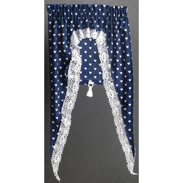 BB56138 Tiffany Hearts with Shade Curtain for Dollhouse Miniature - Dark Blue