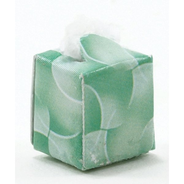 IM65134 Box of Tissues for Dollhouse Miniature - Green